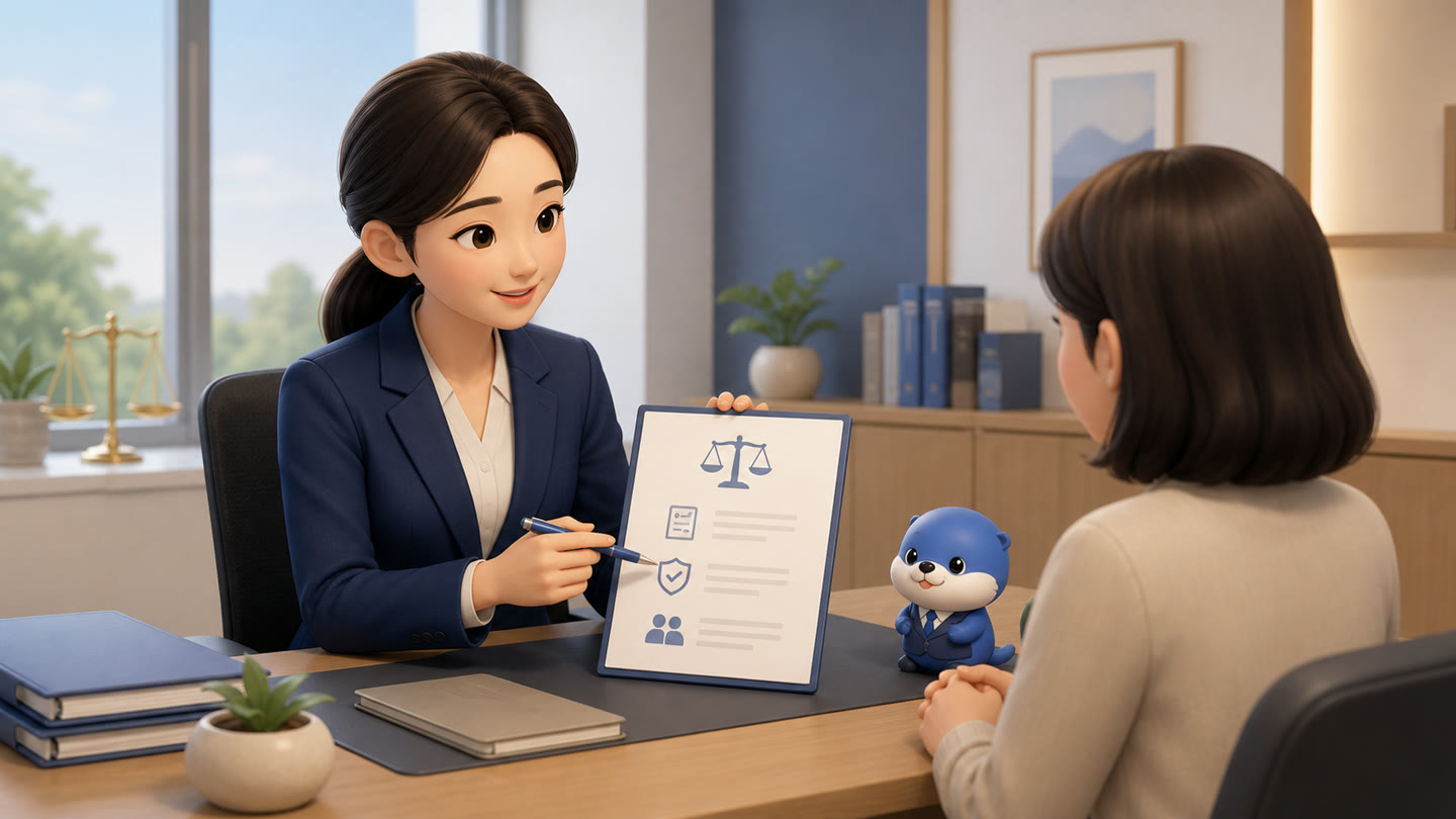 어려운 서류 이름을 고객에게 쉽게 설명하는 법 업무를 진행하는 바로워크 실무자와 바로 캐릭터