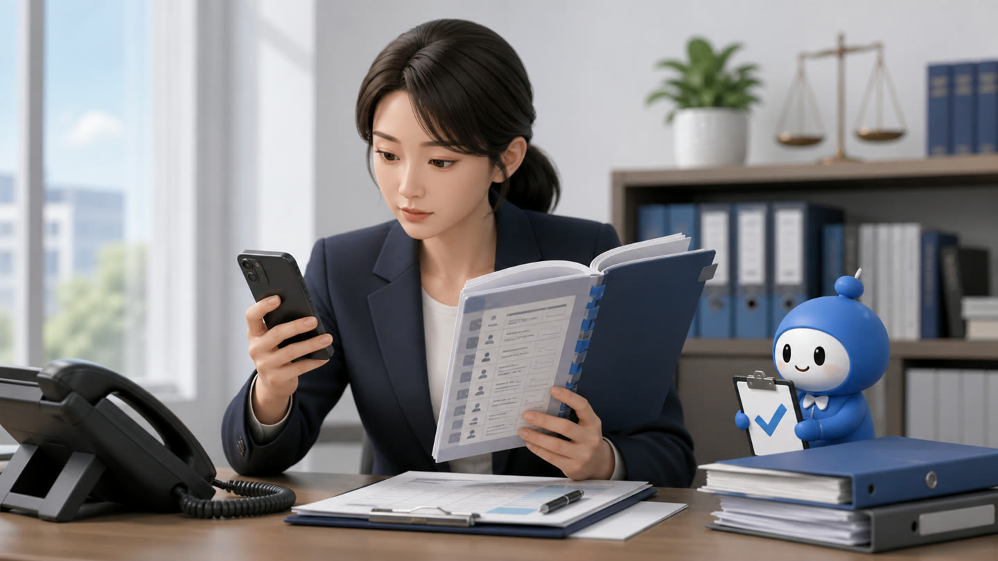 금융기관 접수처 확인 기록, 이렇게 남기세요 업무를 진행하는 바로워크 실무자와 바로 캐릭터